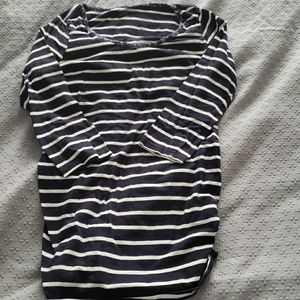 Striped 3/4 sleeve maternity top